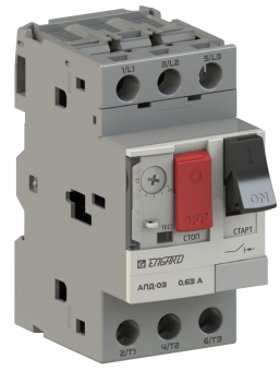 Автоматический выключатель защиты двигателя  АПД-03 In=1 A Ir=0,63-1 A
