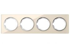 Рамка 4-м Garda горизонт. стеклянная беж. 2E52401301 OneKeyElectro 2234932