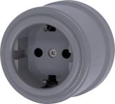 Розетка З-кл. пластик титан Bironi B1-101-26