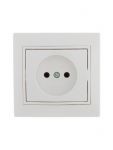 Розетка 1-м СП Mira 16А IP20 без заземл. с бел. вставкой керамика бел. LEZARD 701-0202-121