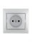 Розетка 1-м СП Mira 16А IP20 без заземл. со вставкой керамика сер. метал. LEZARD 701-1010-121