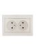 Розетка 2-м СП Mira 16А IP20 без заземл. со вставкой керамика жемчуж./бел. перламутр. LEZARD 701-3030-128