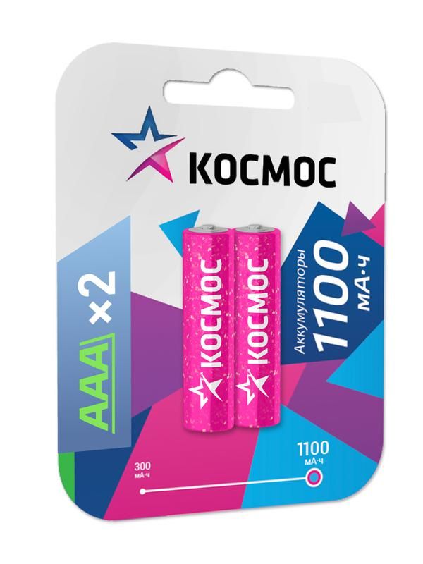 Аккумулятор AAA/LR03 Ni-MH 1100мА.ч (блист.2шт) КОСМОС KOCR03NIMH(1100MAH)