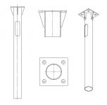 Деталь фундамента закладная ЗДФ-0.108-1.5(К200-150-4х20)-02 (для ОГК/ОКК-6/7) Пересвет В00000639