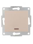 Выключатель 1-кл. 1п СП Karina 10А IP20 с подсветкой механизм крем. LEZARD 707-0388-111