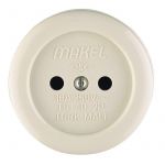 Розетка 1-м ОП 16А IP20 круглая без заземл. керамика беж. Makel 16012