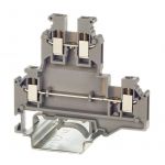 Клемма двухуровневая винтовой зажим 4 точки подключения 2.5кв.мм сер. DKC KRUKB-3 Клемма двухуровневая винтовой зажим 4 точки подключения 2.5кв.мм сер. DKC KRUKB-3